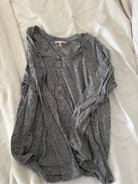 Victoria's Secret Gray Long Sleeve Henley Top